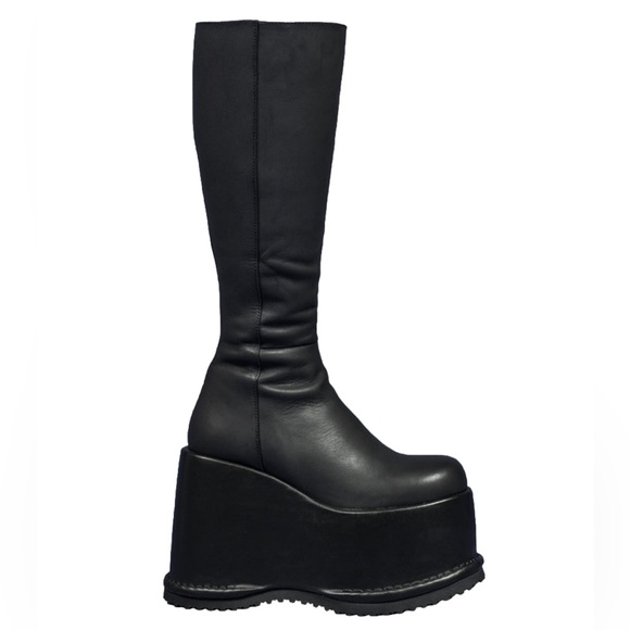 UNIF Shoes Nwot Unif 0 Leather Smoke Boot Super High Stacked